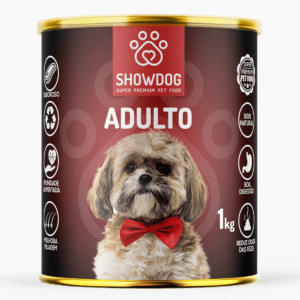 lata de ração super premium showdog vermelha